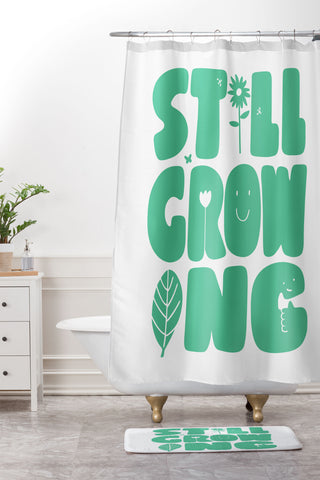 Phirst Still Growing Smile Shower Curtain And Mat