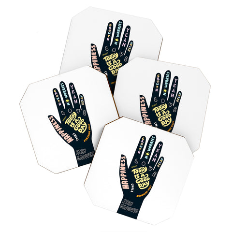 Phirst Today is a good day hand Coaster Set