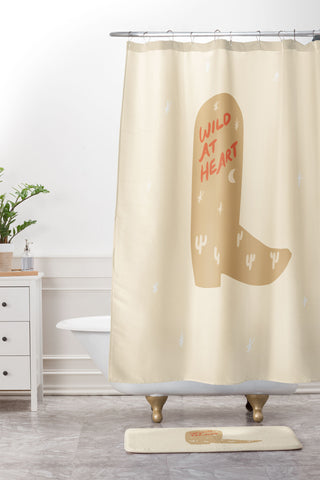 Phirst Wild at Heart Cowboy Boot Shower Curtain And Mat