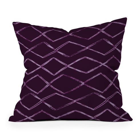 PI Photography and Designs Chevron Lines Purple Outdoor Throw Pillow