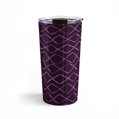 PI Photography and Designs Chevron Lines Purple Travel Mug