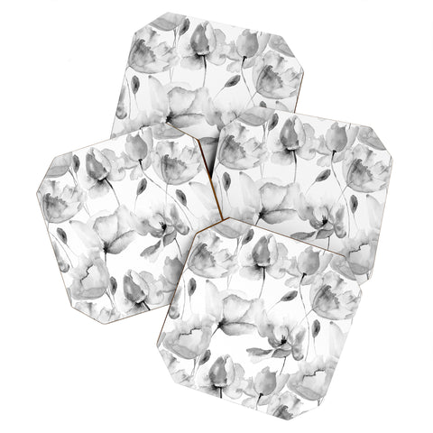 PI Photography and Designs Poppy Floral Pattern Coaster Set