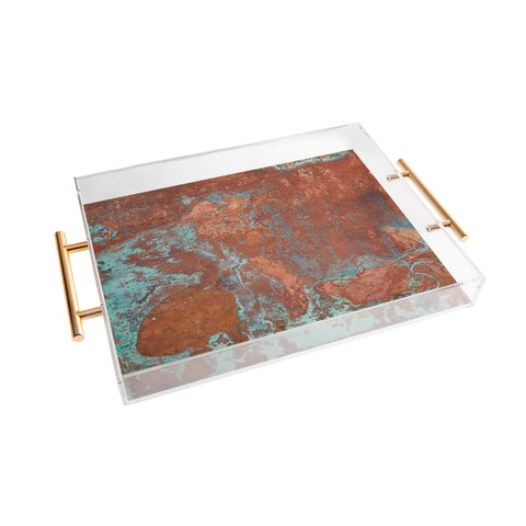 PI Photography and Designs Tarnished Metal Copper Texture Acrylic Tray