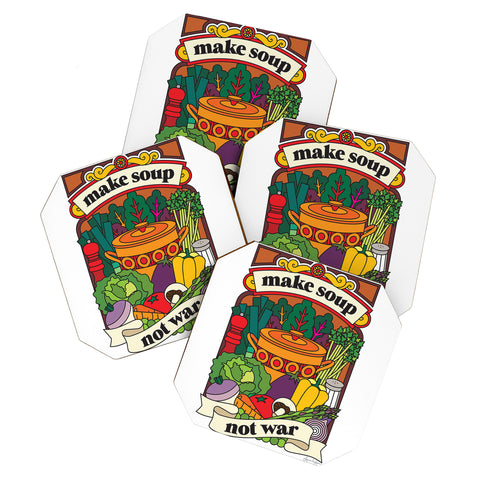 Pilgrim Hodgson Make Soup Not War Coaster Set