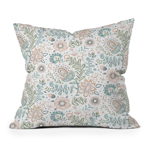 Pimlada Phuapradit Airy Floral Outdoor Throw Pillow