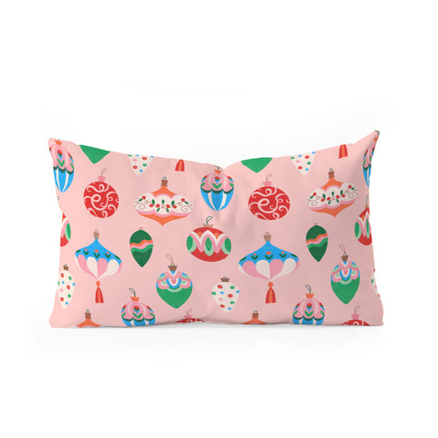 Pimlada Phuapradit Baubles Pink Oblong Throw Pillow