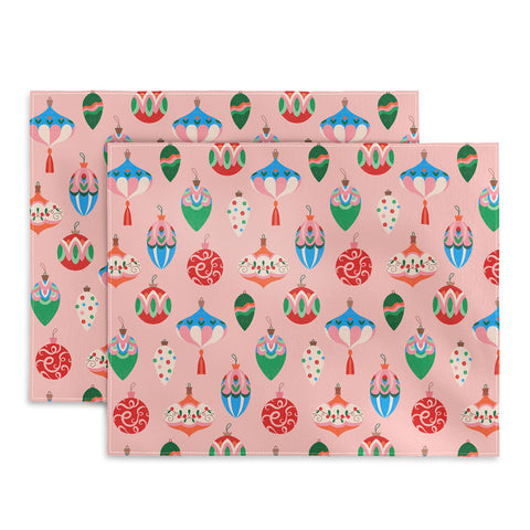 Pimlada Phuapradit Baubles Pink Placemat