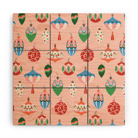 Pimlada Phuapradit Baubles Pink Wood Wall Mural
