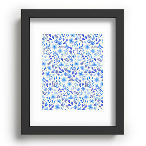 Pimlada Phuapradit Blue and White Floral 062401 Recessed Framing Rectangle