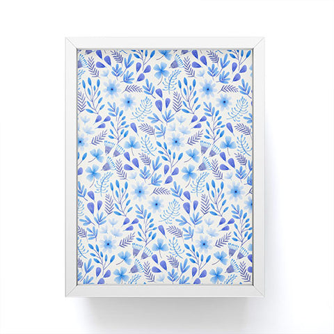 Pimlada Phuapradit Blue and White Floral 062401 Framed Mini Art Print