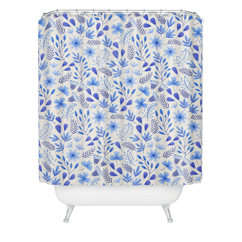 Pimlada Phuapradit Blue and White Floral 062401 Shower Curtain