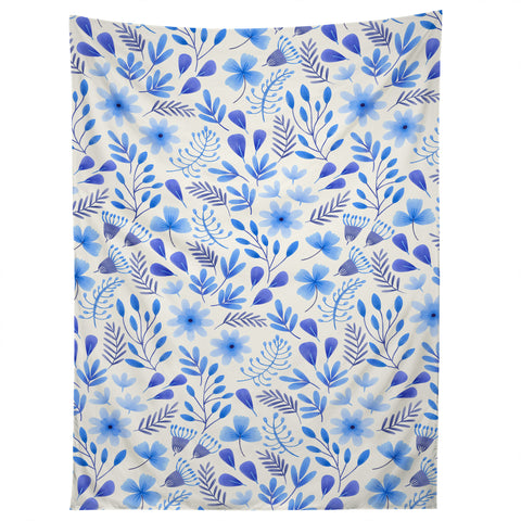 Pimlada Phuapradit Blue and White Floral 062401 Tapestry