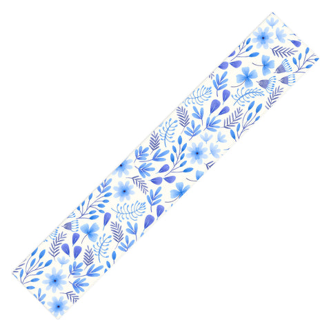 Pimlada Phuapradit Blue and White Floral 062401 Table Runner