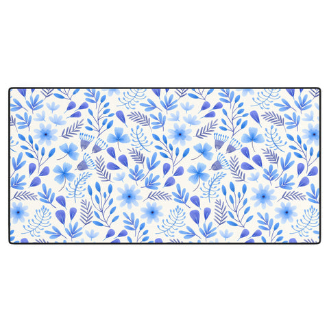 Pimlada Phuapradit Blue and White Floral 062401 Desk Mat