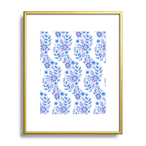 Pimlada Phuapradit Blue and White Floral 062402 Metal Framed Art Print
