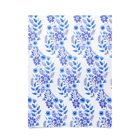 Pimlada Phuapradit Blue and White Floral 062402 Poster