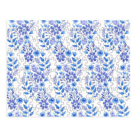 Pimlada Phuapradit Blue and White Floral 062402 Puzzle