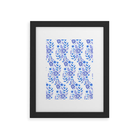 Pimlada Phuapradit Blue and White Floral 062402 Framed Art Print