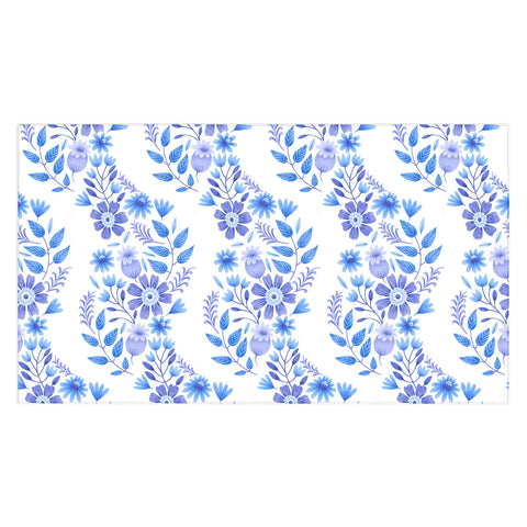 Pimlada Phuapradit Blue and White Floral 062402 Tablecloth