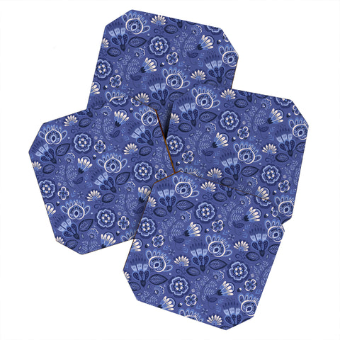 Pimlada Phuapradit Blue and white Floral 2 Coaster Set
