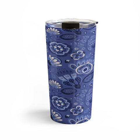 Pimlada Phuapradit Blue and white Floral 2 Travel Mug
