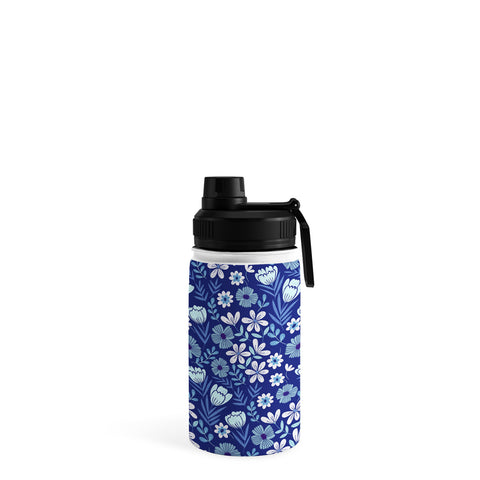 Pimlada Phuapradit Blue and White Floral 2471 Water Bottle