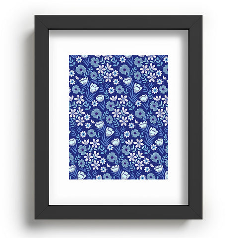 Pimlada Phuapradit Blue and White Floral 2471 Recessed Framing Rectangle