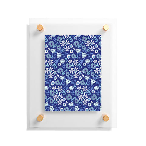 Pimlada Phuapradit Blue and White Floral 2471 Floating Acrylic Print
