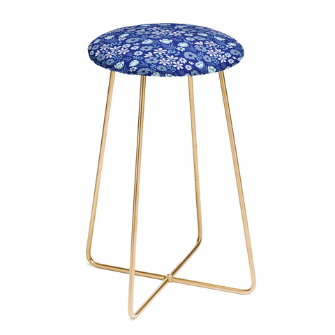 Pimlada Phuapradit Blue and White Floral 2471 Counter Stool