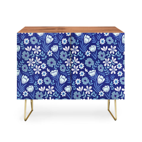 Pimlada Phuapradit Blue and White Floral 2471 Credenza