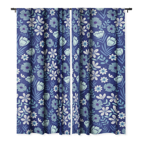 Pimlada Phuapradit Blue and White Floral 2471 Blackout Non Repeat
