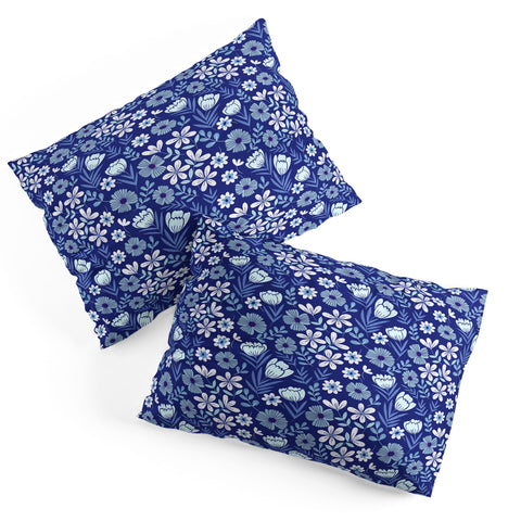 Pimlada Phuapradit Blue and White Floral 2471 Pillow Shams