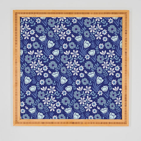 Pimlada Phuapradit Blue and White Floral 2471 Framed Wall Art