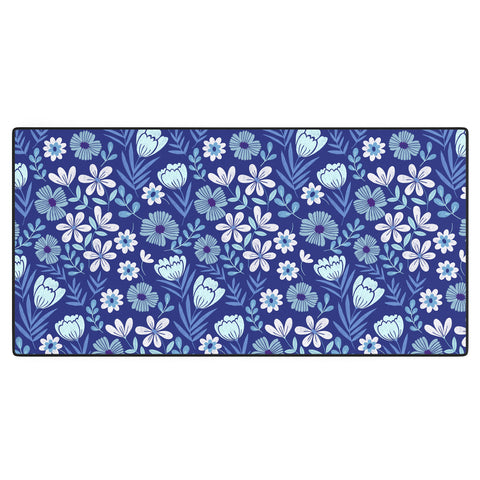 Pimlada Phuapradit Blue and White Floral 2471 Desk Mat