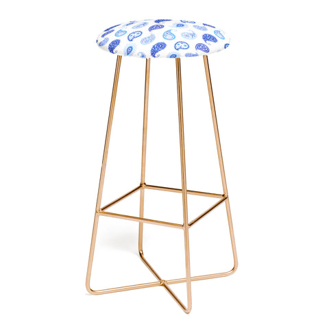 Pimlada Phuapradit Blue and White Paisley Bar Stool