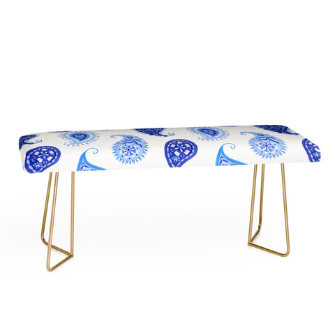 Pimlada Phuapradit Blue and White Paisley Bench