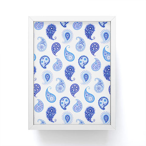 Pimlada Phuapradit Blue and White Paisley Framed Mini Art Print