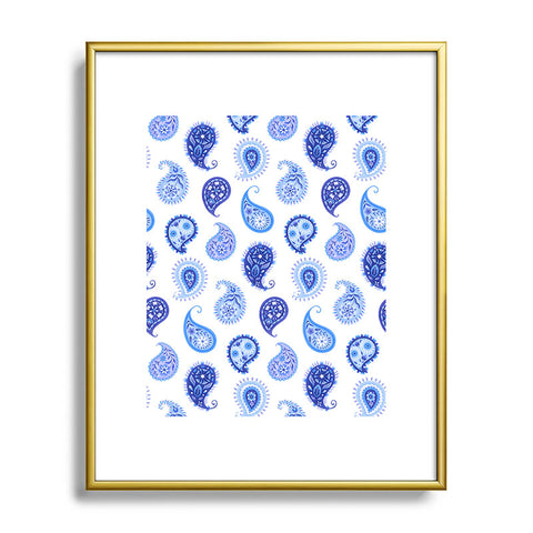 Pimlada Phuapradit Blue and White Paisley Metal Framed Art Print