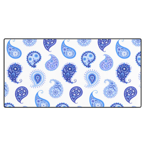 Pimlada Phuapradit Blue and White Paisley Desk Mat
