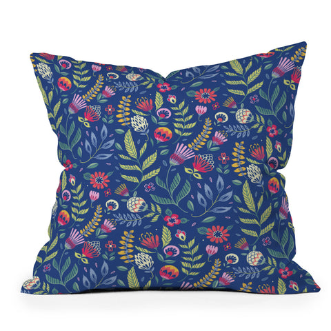 Pimlada Phuapradit Blue Belle Outdoor Throw Pillow