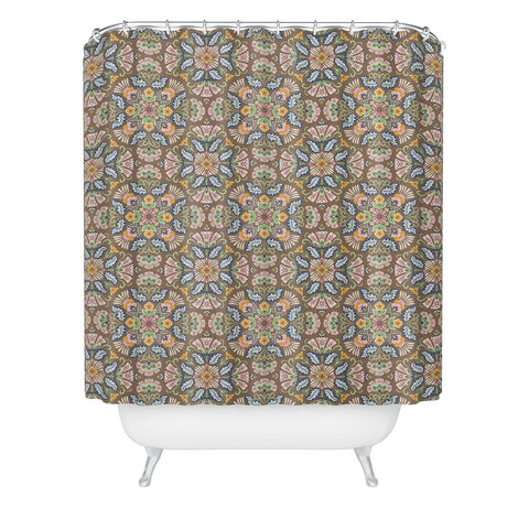Pimlada Phuapradit Bohemian Bloom Brown Shower Curtain