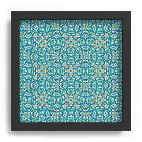 Pimlada Phuapradit Bohemian bloom teal Recessed Framing Square