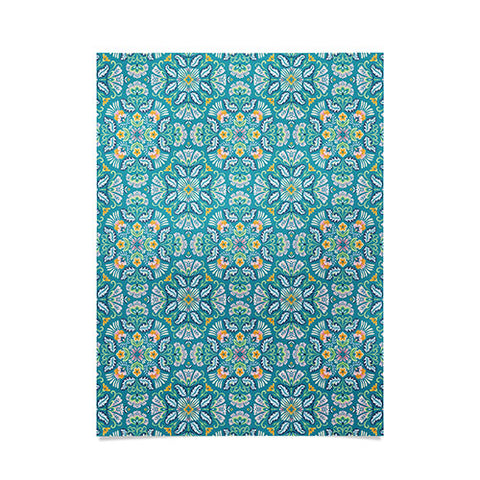 Pimlada Phuapradit Bohemian bloom teal Poster