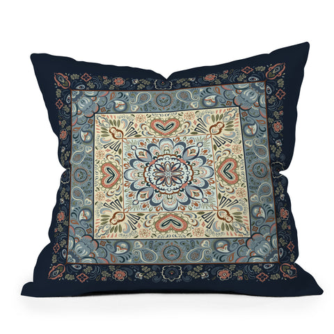 Pimlada Phuapradit Botanic Blue Outdoor Throw Pillow