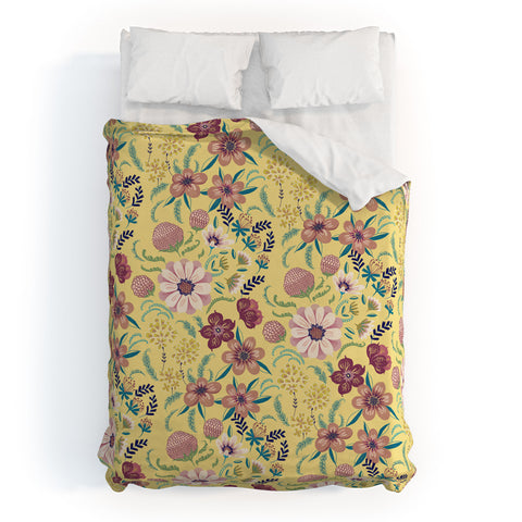 Pimlada Phuapradit Canary Floral Duvet Cover