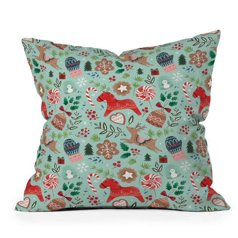 Pimlada Phuapradit Christmas gingerbread Outdoor Throw Pillow