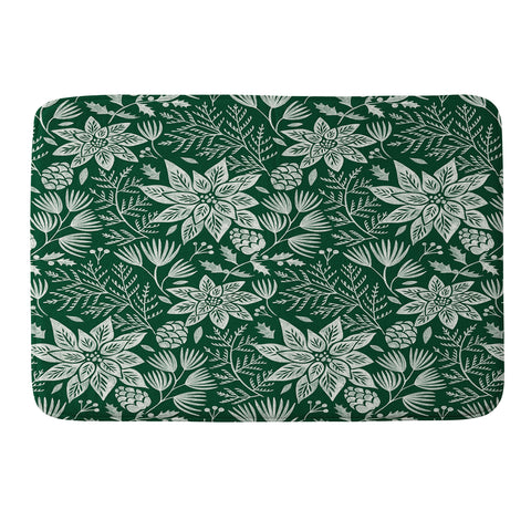 Pimlada Phuapradit Christmas Poinsettia Memory Foam Bath Mat