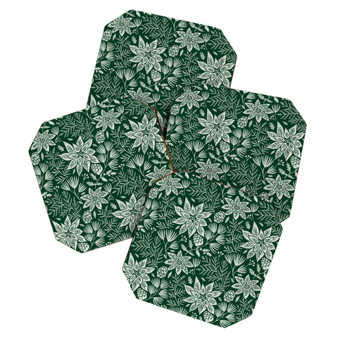 Pimlada Phuapradit Christmas Poinsettia Coaster Set