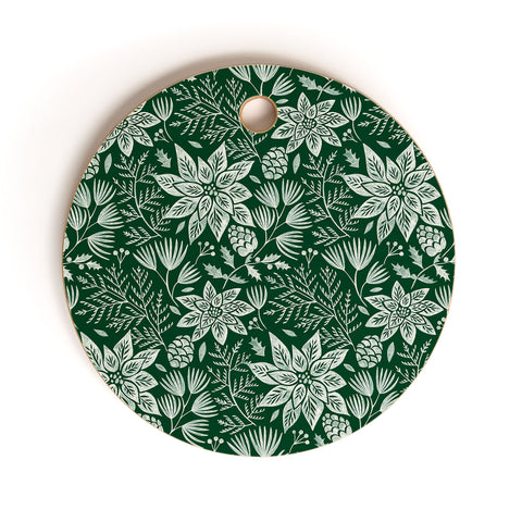 Pimlada Phuapradit Christmas Poinsettia Cutting Board Round