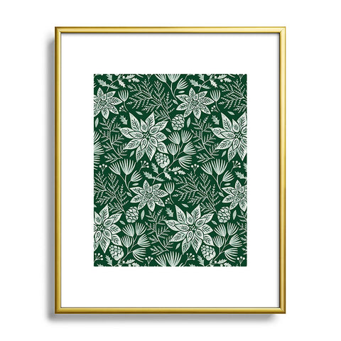 Pimlada Phuapradit Christmas Poinsettia Metal Framed Art Print